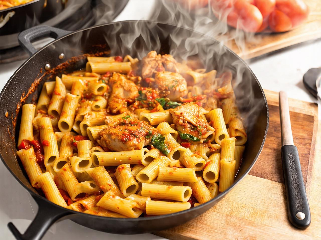 Instructions for Buca Di Beppo Spicy Chicken Rigatoni Recipe