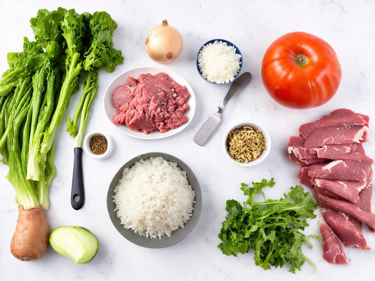 Ingredients for Ground Lamb and Rice for Ground Lamb and Rice Recipe