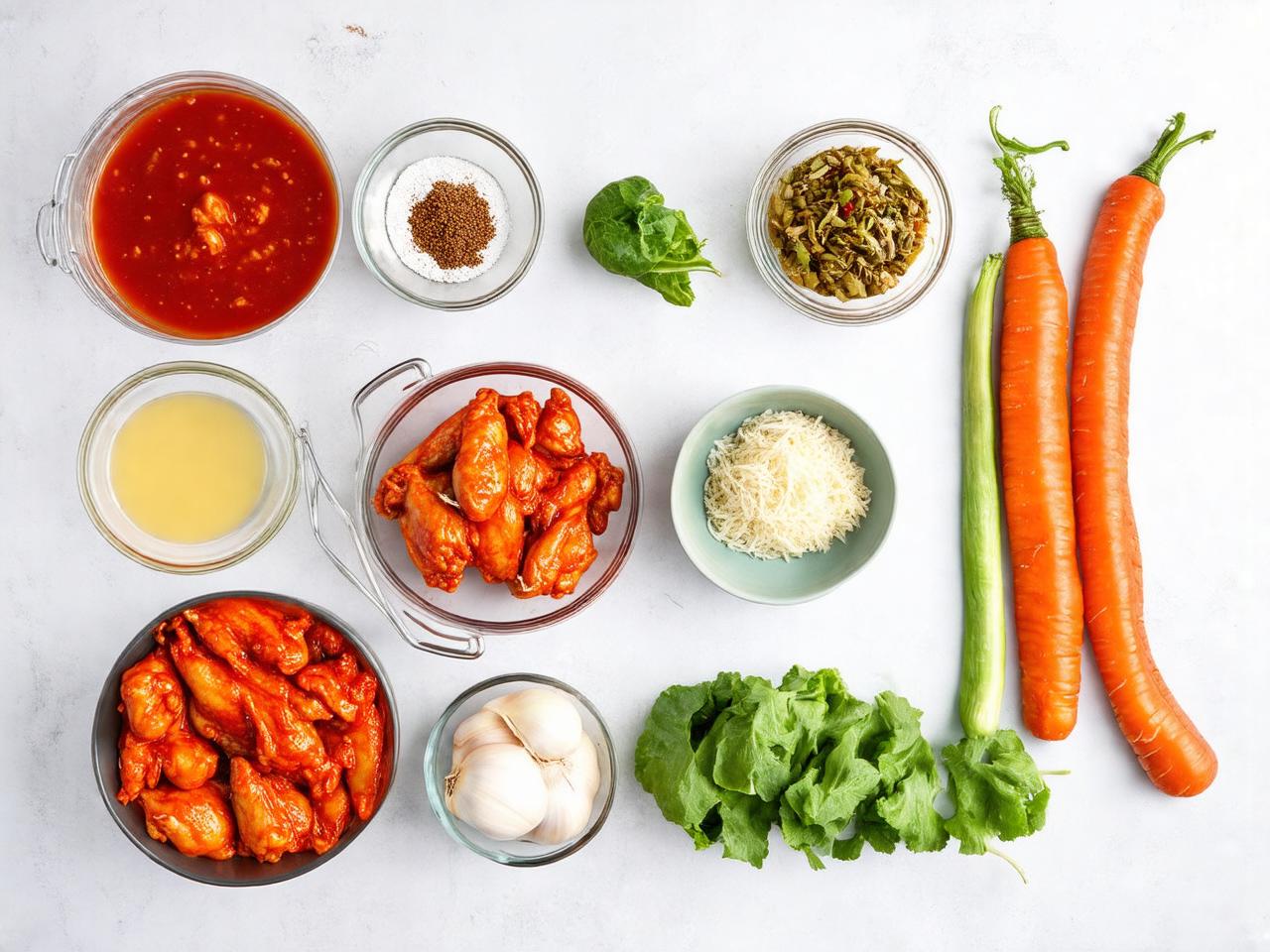 Ingredients for Homemade Spicy Garlic Wing Sauce for Homemade Spicy Garlic Wing Sauce