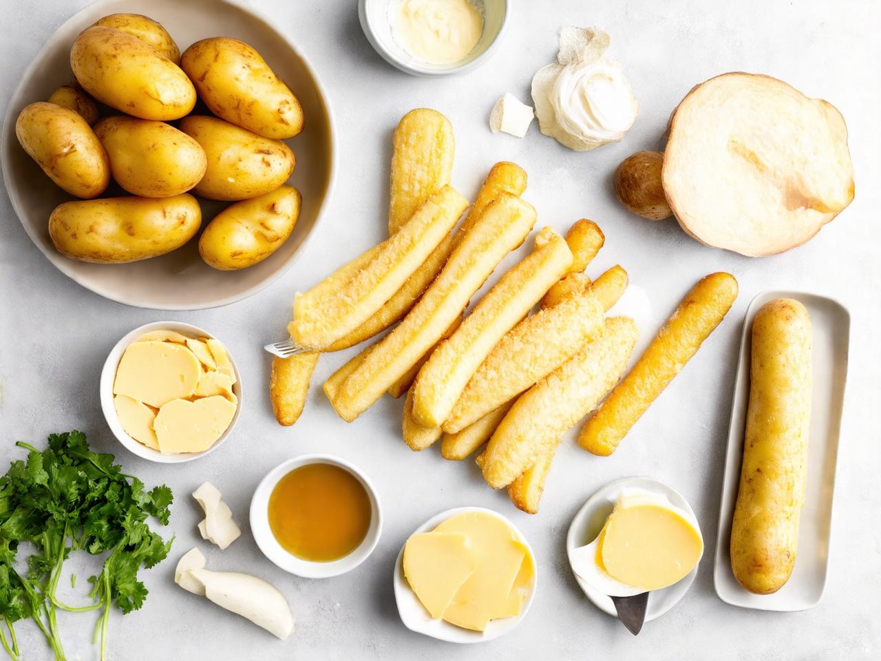 Gather Your Ingredients for Potato Cheese Sticks Recipe