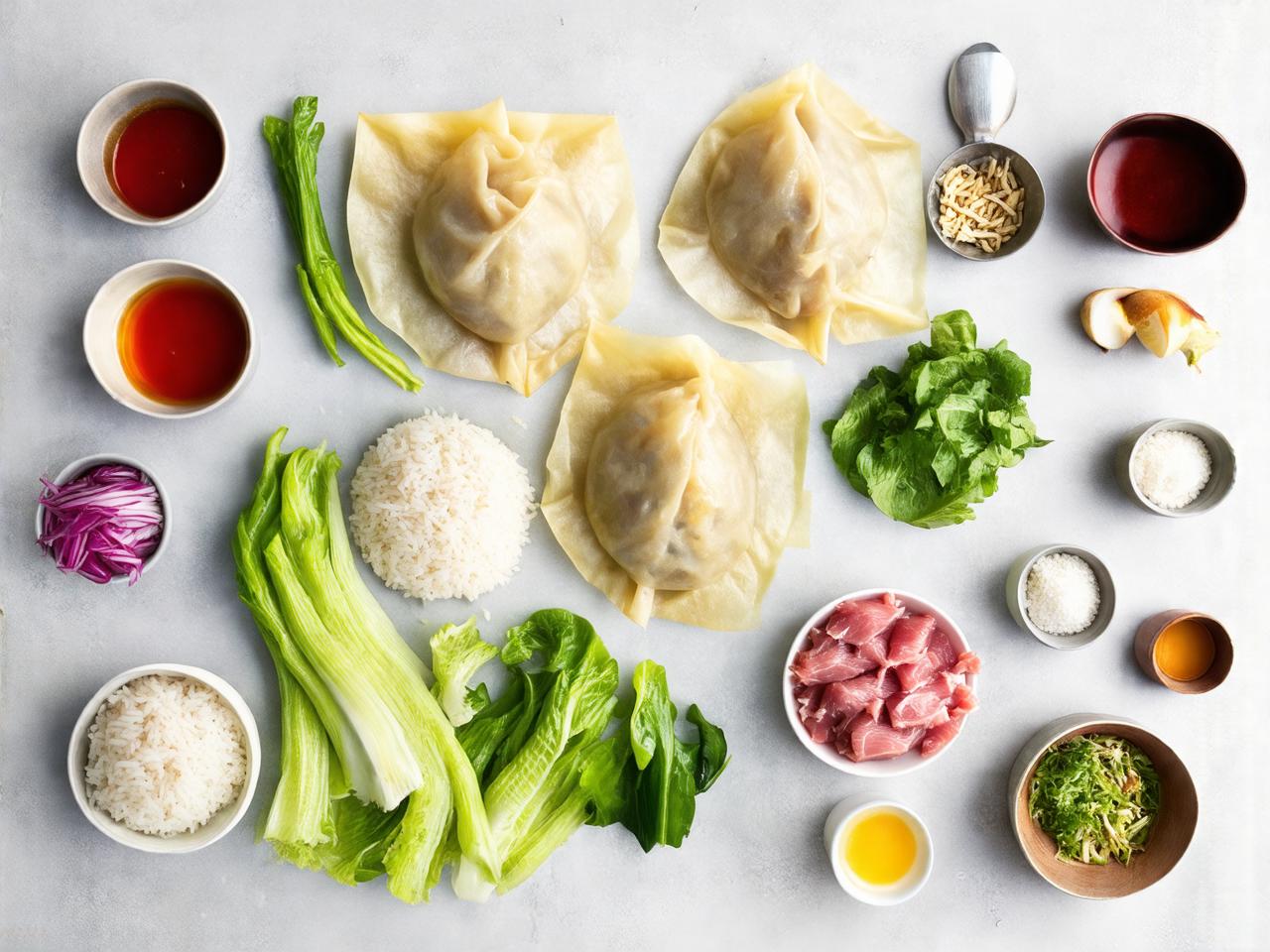 Ingredients for Rice Paper Dumplings for Rice Paper Dumplings with Meat